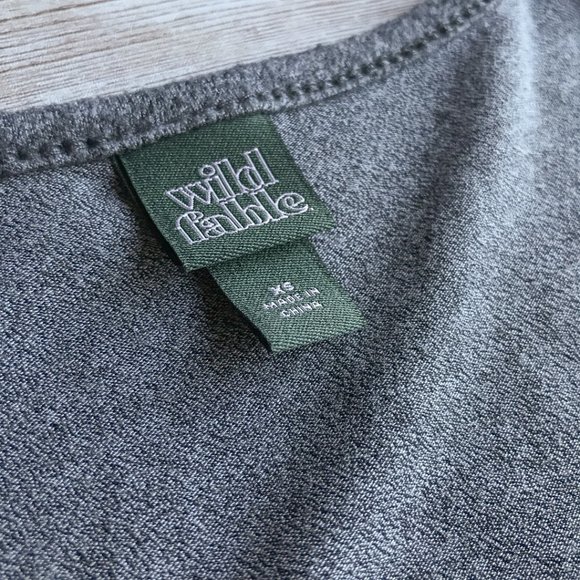 LIKE NEW Wild Fable Grey Long Sleeve Tiered Skirt Babydoll Dress - Picture 7 of 12